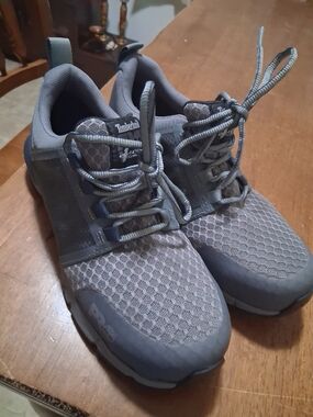 Timberland Men's Gray Mesh Athletic Sneakers With Composite Toes For Work